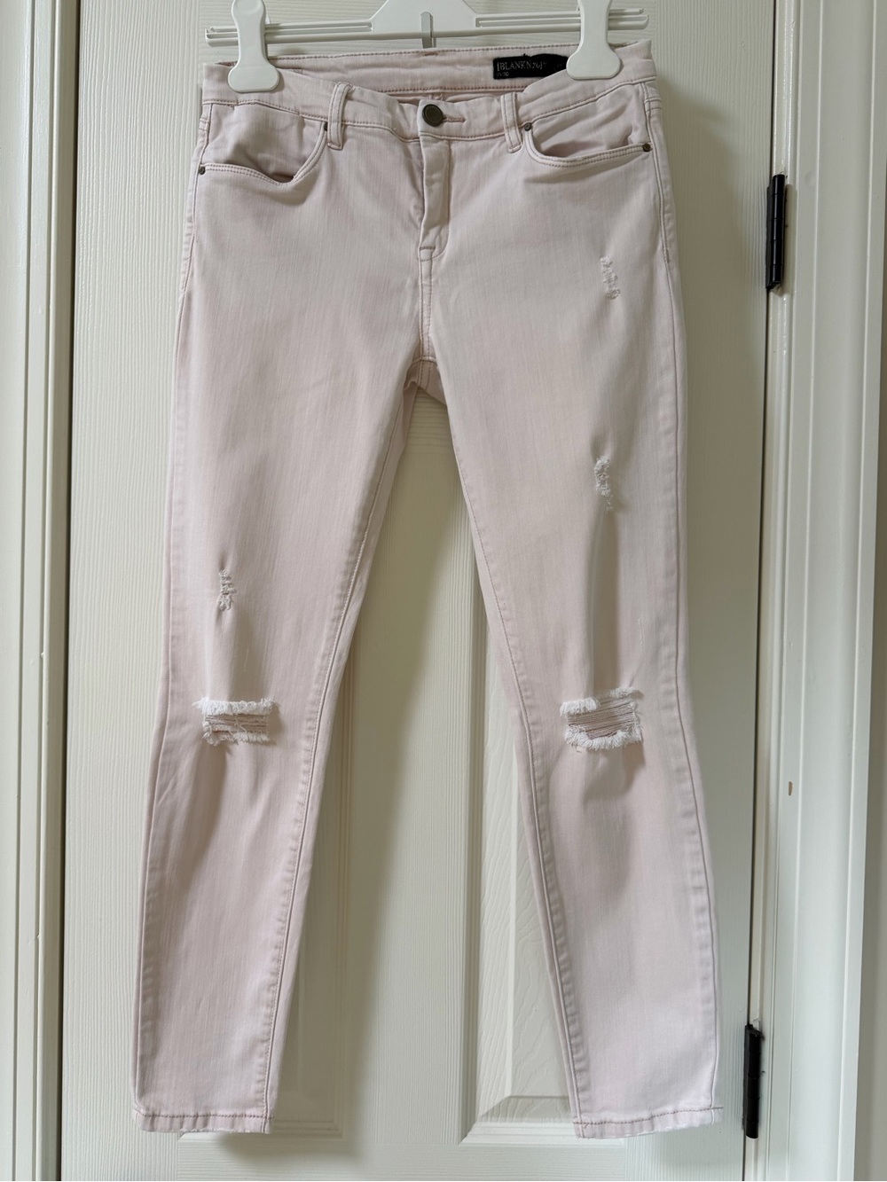 Blank NYC Light Pink Ankle Distressed Denim Jeans Size 28